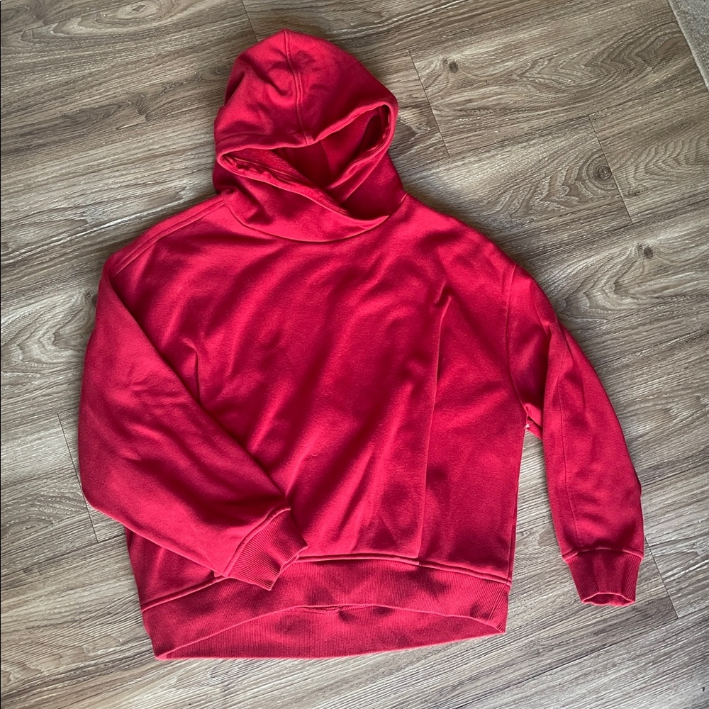 Athleta Red Hooded Pullover Sweater